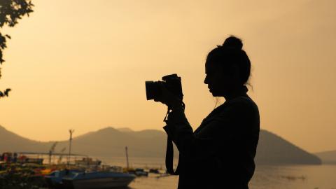 Silhouette of a Photographer at Chandil Dam